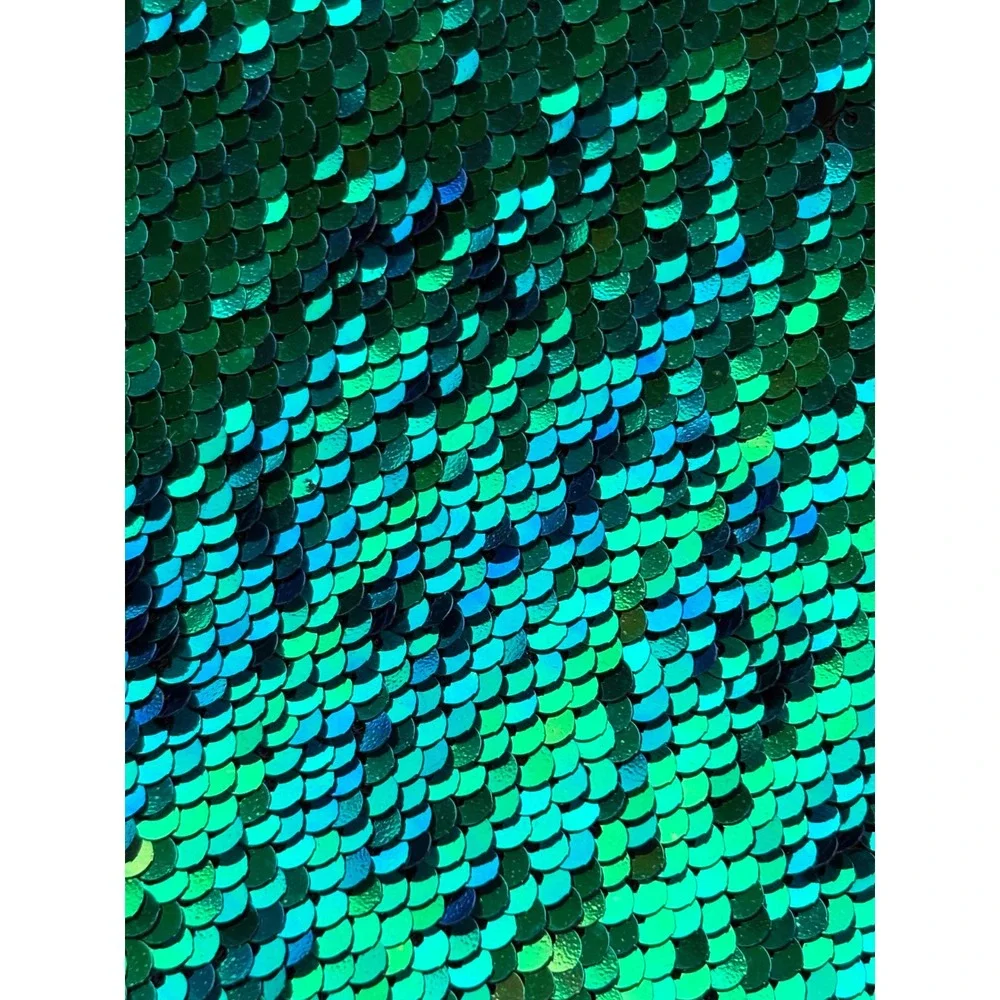 Set of 2 Reversible Flip Sequin Pouches Mermaid Teal Silver Crossbody Cases